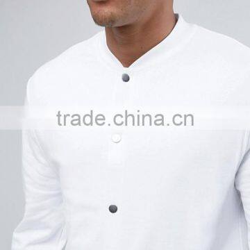 Custom Best Price High Quality New Design Durable Press-Stud Placket Ribbed Collar 100% Cotton Sweat Casual Men Jacket photo-3