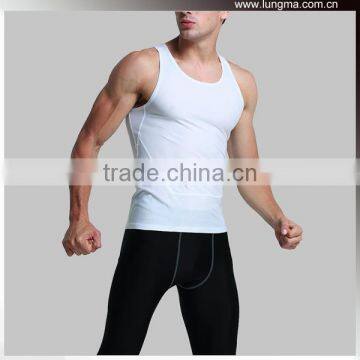White and Black Blank Compression Shirt Tops and Bottom Pants Tights For Fitness Running