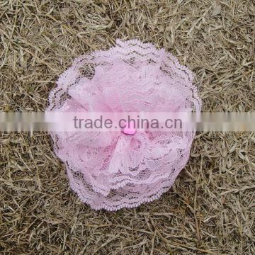 Fancy pink flower lace artificial vintage lace flowers handmade