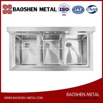 3 Compartment Stainless Steel Commercial Underbar Sink photo-3