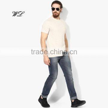 Men Fitted Blank Bulk 2017 Wholesale Knit T-shirts Stylish Plain T-shirt photo-4