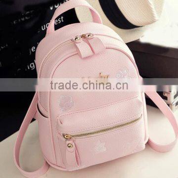 Zm35600a Korean Fashion Girls Embroidery Leather Backpack Bag photo-4