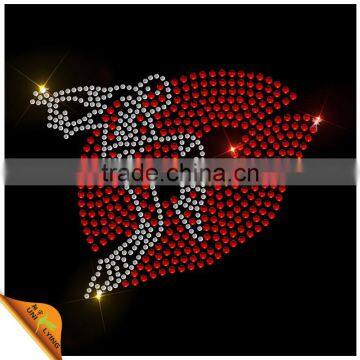 Latest Fashion Red Lip Design Iron on Clothing Rhinestone Transfer Stickers photo-2