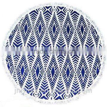 100%cotton Printed Round Beach Towel With Tassels photo-2