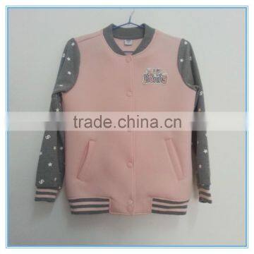 Wholesale children girls polyester baseball jackets girls long sleeve clothes sports jackets