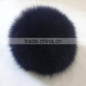 Myfur Navy Blue Dyed Customized Hat Accessory Fox Body Fur Pom Poms photo-3