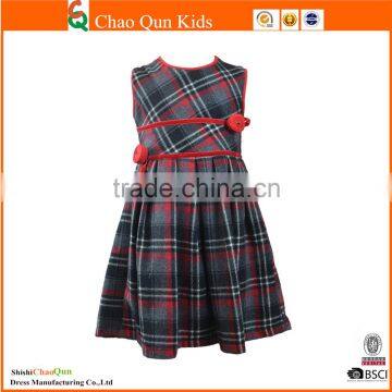 New Children Autumn Winter Girls Vest Wool Dress Baby Kids Frocks Design