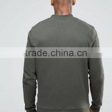 Men's Jersey Bomber Jacket With Snaps In Khaki photo-4