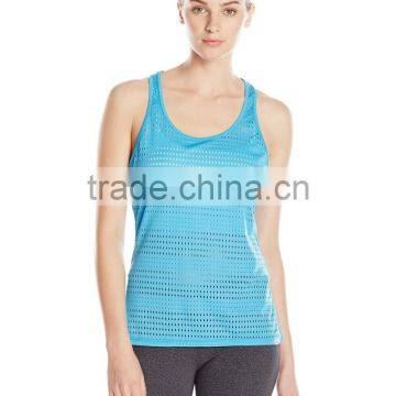 Women's Curved Hem Bright Color Mesh Tank Clothing Manufacturer photo-5