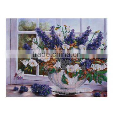 3d Diy Round Diamond Rhinestone Painting 5D Cross Stitch Kit Needlework Diamond Embroidered Mosaic Lavender Flower Home Decor photo-2