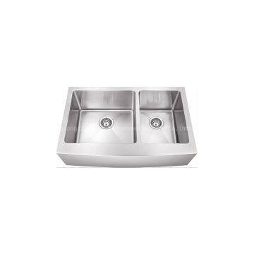 Stainless Steel Double Bowls Apron 6040 Handmade Sink