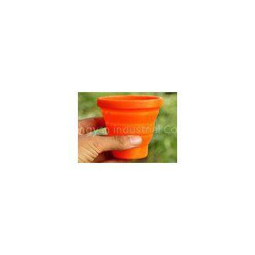 Customized Logo Printed Silicone Folding Cup / Orange silicone portable cup 170ml