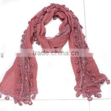 fashion ladies patchwork cotton lace scarf