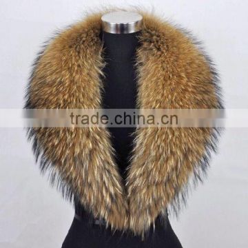 YR371A High Quality Customize Made Natural Real Raccoon Fur Collar