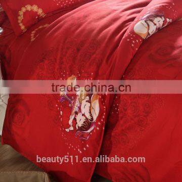 Home Designs 6pcs Bedding Set 200T Cheap Price Bed Sheet Duvet Cover Pillow Cover BS370 photo-5