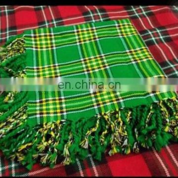 Irish National Tartan Drummer Shawl Fly Plaid For Kilt