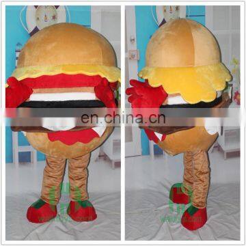 HI EN71 hamburger mascot costume for hot sale,cutomized mascot cosutme with high quality