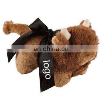 Company promotional gift cute small bison plush toys 16cm long