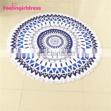 Indian Mandalay Cotton bohemian Mandala Custom Printed Round Beach Towel