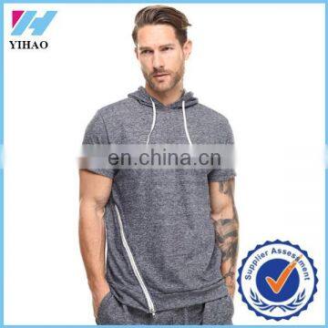 Trade assurance Yihao sportwear Men's side zip Knit Pullover Hoody