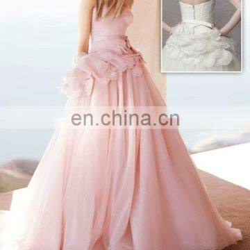 Baby Pink Wedding Gown Fit and Flare Wedding Gown for Women