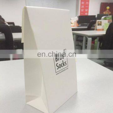 Competitive price white paper bag for sock with logo