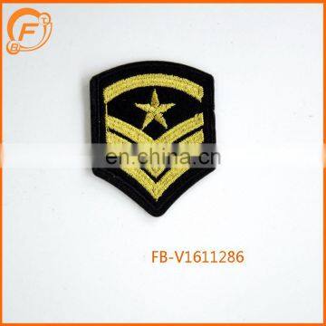 Iron Embroidery Patched Badge Custom Embroidery Patch Yellow Or Silver