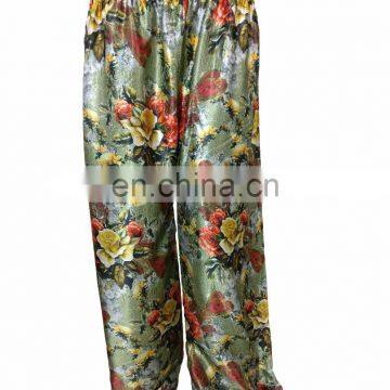 Regular Fit Floral Printed Palazzo Pants / Women's Party Wear Trousers 2017 (beach wear palazzo trousers pant)
