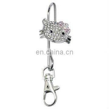 Popular crystal cat lady bag key keyfinder