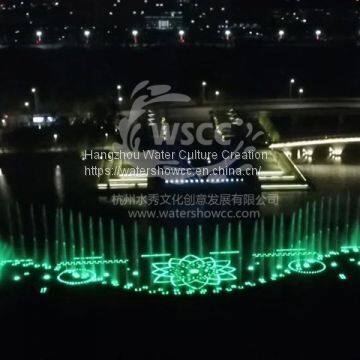 Fountain show musioc dancing fountian LED show fire show in the lake