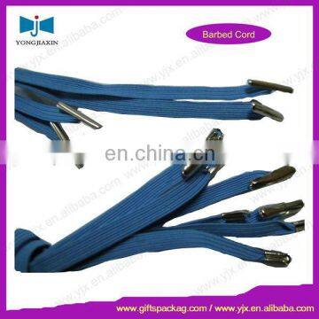 Flat Polyester Elastic Bungee Cord with Plastic Barb end For Handle Bag