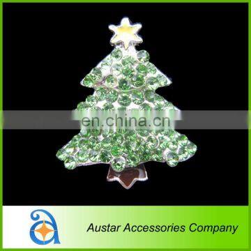 Christmas Tree Crystal Rhinestone slider Ribbon Diamante Buckle For Boutique Decoration