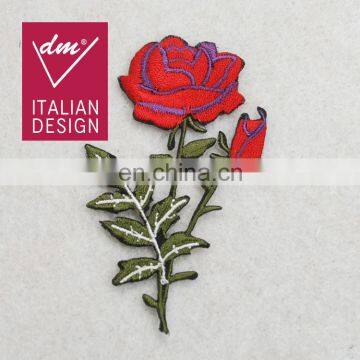 High quality embroidery patch 3D rose flower applique