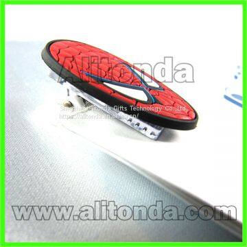 Custom pvc cartoon cute file clips paper clips for office school promotional gifts