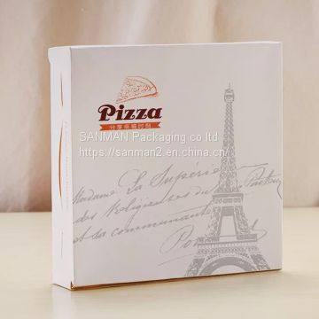 Factory directly square white pizza corrugated cardboard box