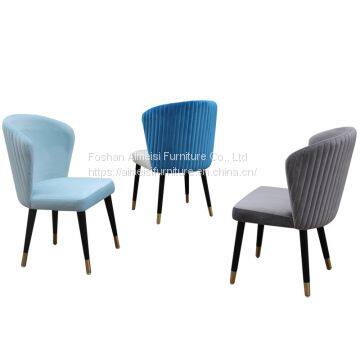 modern fabric cushion wood leg dining chair for restaurant