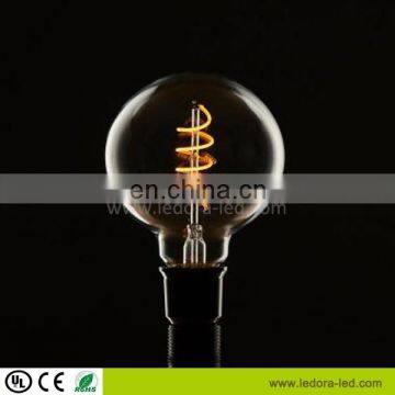 4W 6W 8W Dimmable Ra90 G95 vintage soft spiral led filament bulb