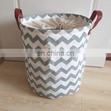 Cotton canvas large rounded laundry hamper laundry basket