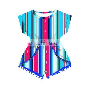 Baby Pom Pom Romper Kids Jumpsuit Mexican Serape Jumpsuit