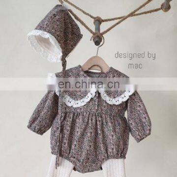 Baby cotton floral princess romper