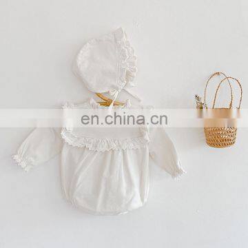 Newborn Baby Romper Cotton Embroidery Flowers Long Sleeve Jumpsuit Playsuit Soft Infant Clothes