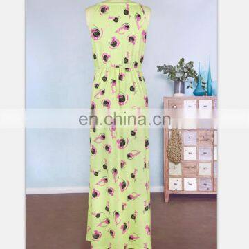 2019 Cotton Clothing Green Floral Printed Baby Summer Dresses Mother Daughter Matching Dresses photo-4