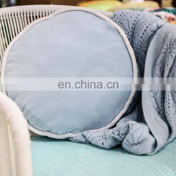 High Quality Light Blue Round Plush Decoration Cushion Round Cake Stuffed Chair Pad Car Seat Cushion photo-4