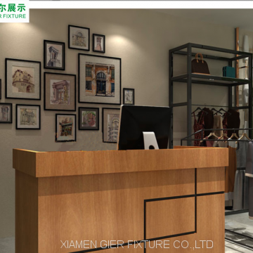 Antique Reception Counter Desk Solid Wood Table Checkout Counter photo-5