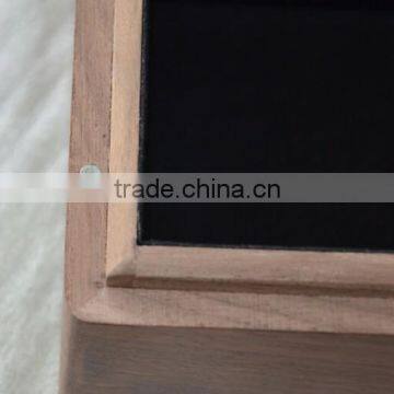 Laser Logo Antique Painted Walnut Wooden Watch Box Black Velvet Lining Watch Boxes photo-5