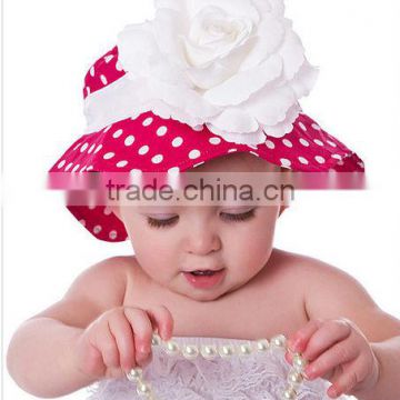 KID CUTE BABY GIRLS SUN POLKA DOT HEARTS COTTON SUMMER HAT CAP 3-24 MONTHS NEW