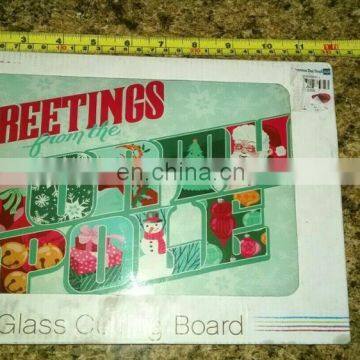 Christmas Glass Cutting Board For Home Decor