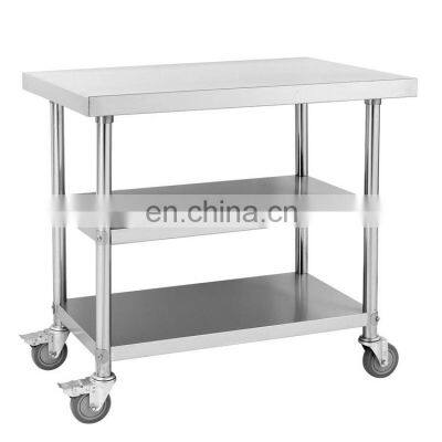 Hotel Kitchen Stainless Steel Work Bench with under Shelf without Splash Back