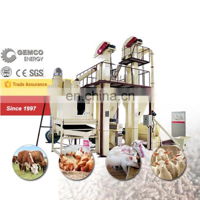 poultry feed broiler food pellet production machine 2tph feed plant machinery automatic animal fodder processing plant design