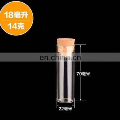 Top selling laboratory glass test tube with cork stopper LAB clear glass test tube with wooden cork with optional lids